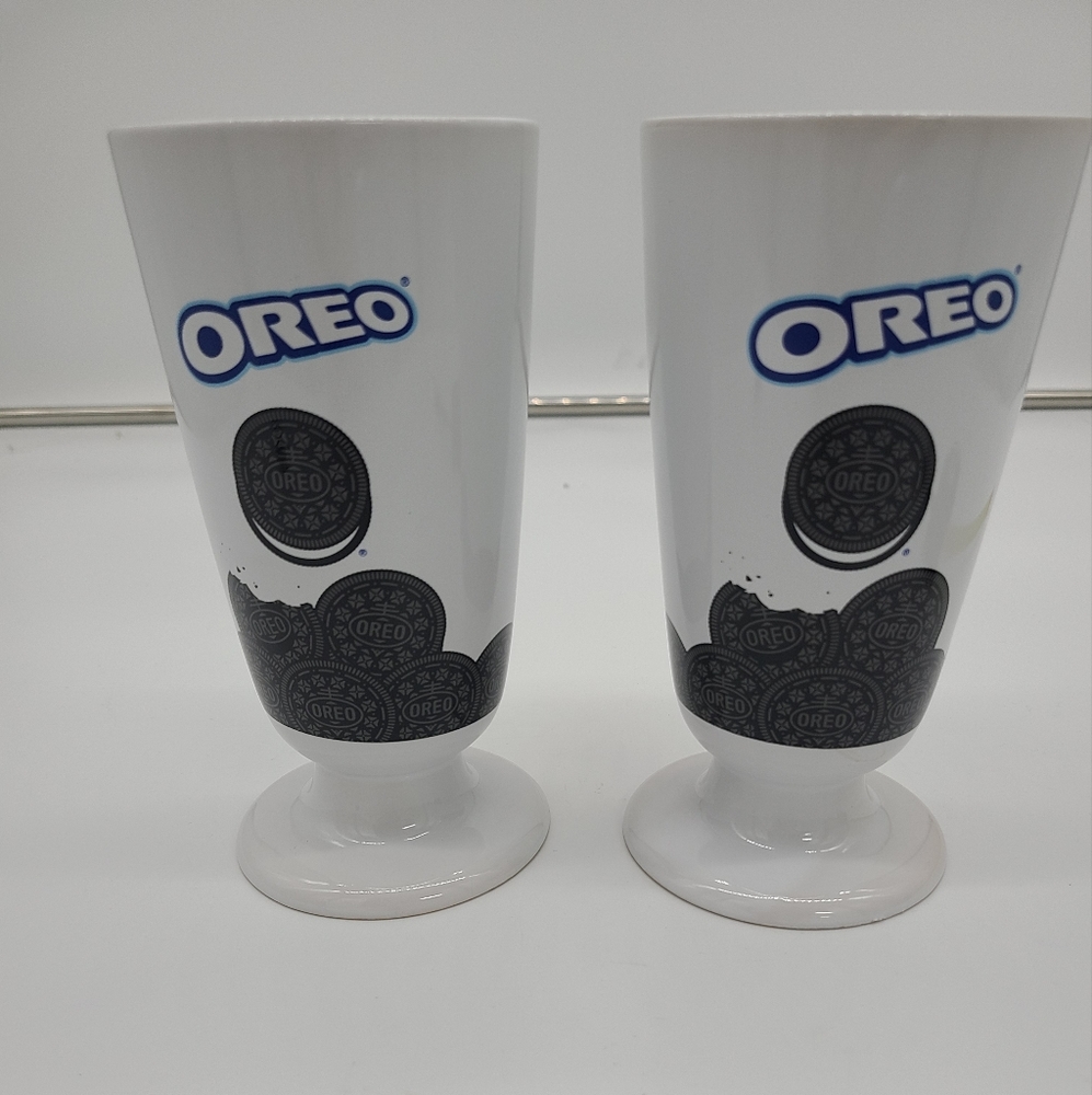2 Ceramic Oreo Milkshake Ice Cream Mugs
